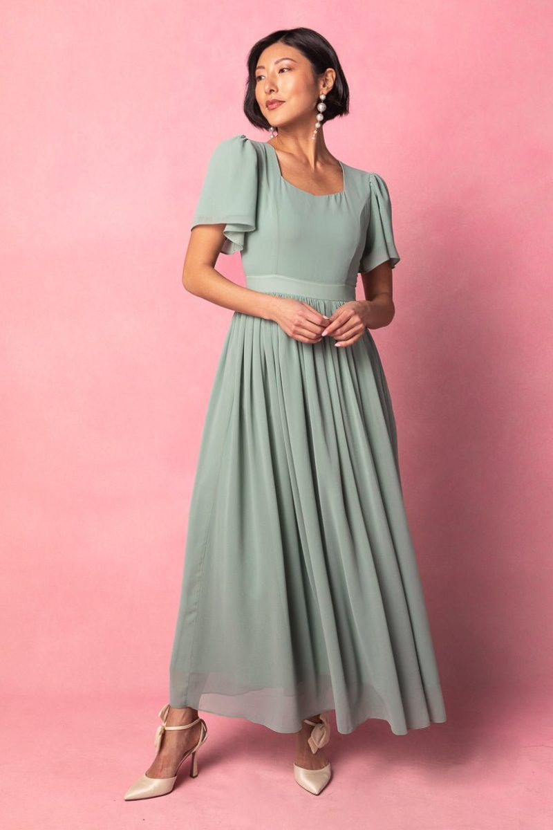 Abbie Dress in Sage-Adult