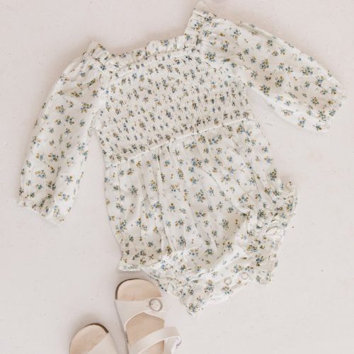 Baby Madeline Romper in Blue-Baby