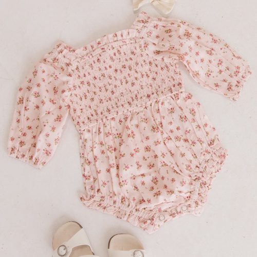 Baby Madeline Romper In Pink-Baby