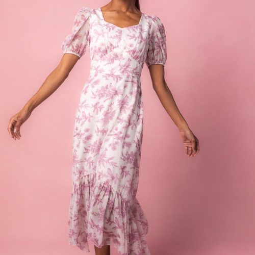 Wren Dress in Pink Toile-Adult